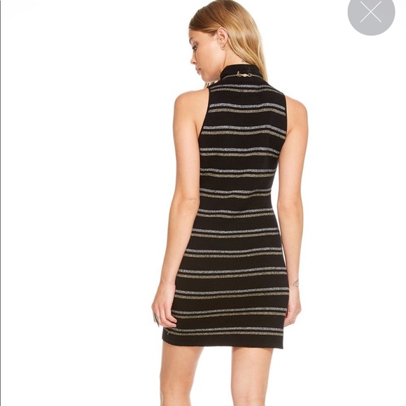 SOLD Chaser | Mock Neck Metallic Sweater Dress - Picture 2 of 5